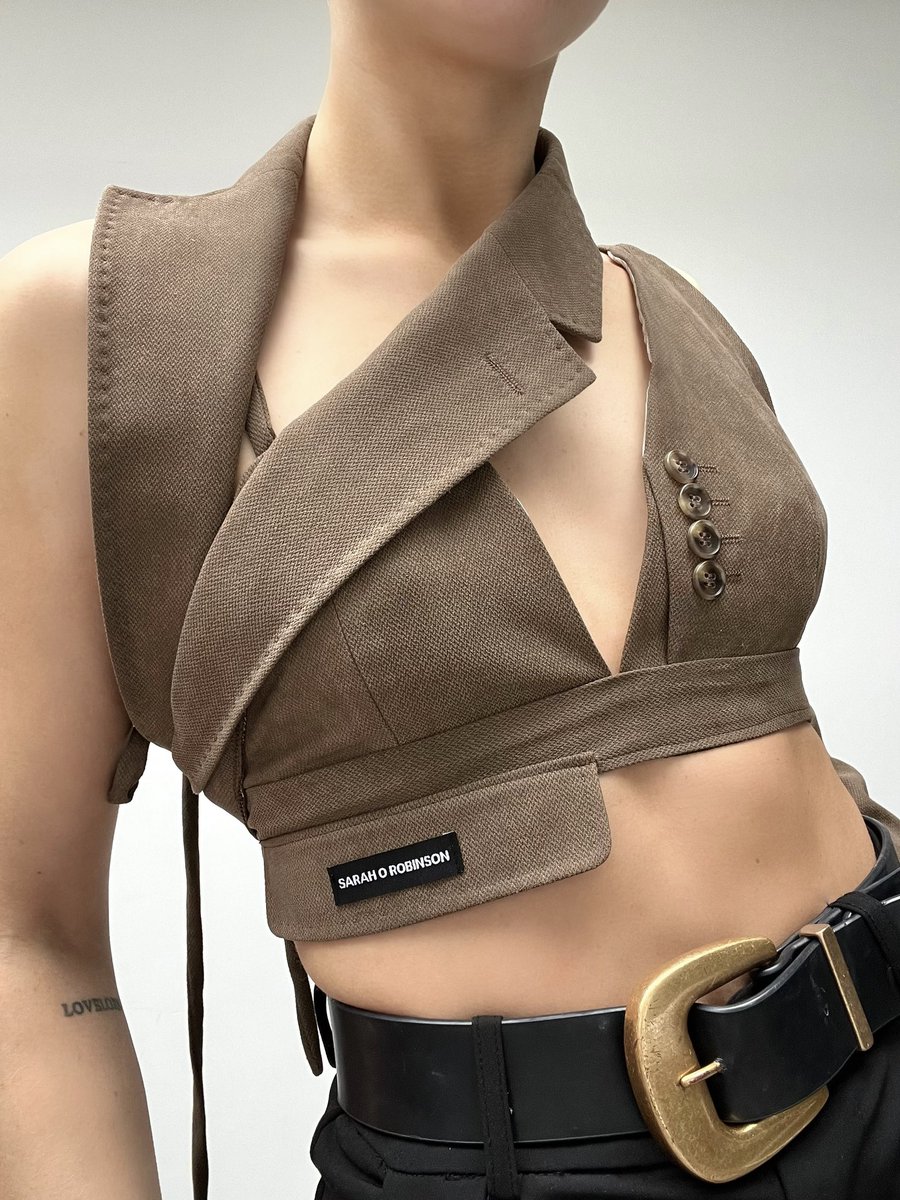 SarahORobinson_'s tweet photo. Our sixth 10 X 10 bralet is now available! Taking it back to our classic brown colour way. 

Part of 10 X 10 campaign, featuring 10 Slash Bralet Styles, in 10 variations, at 10 different prices over the span of 10 days.

Now available online. 

#upcycling #upcycled https://t.co/7IKaI0Ul7M
