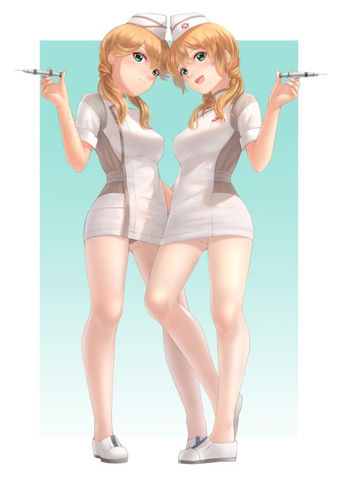 お誕生日おめでとうございます ~
ナース服いいっすねー
#琴村朱音生誕祭 #琴村天音生誕祭 #アリスギアお絵かき 