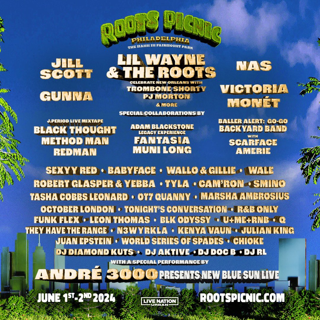 It’s happening! Roots Picnic returns to @MannCenter June 1st - June 2nd, 2024! See you in Philly!