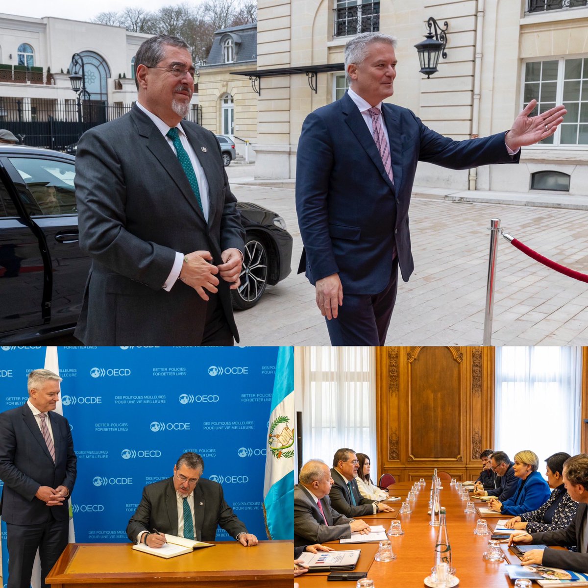 A very warm welcome to 🇬🇹’s President <a href="/BArevalodeLeon/">Bernardo Arévalo</a> to the <a href="/OECD/">OECD ➡️ Better Policies for Better Lives</a>.

A valued member of the <a href="/OECDDev/">OECD Development</a> Centre, our work together also spans the <a href="/OECDglobal/">OECDglobal</a> #LAC Regional Programme, Global Forum on Transparency and Exchange of Information for Tax Purposes, #PISA, and more.