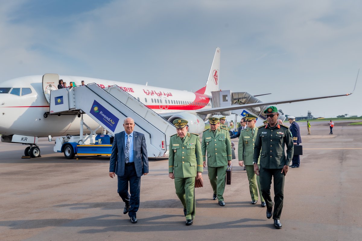 RwandaMoD's tweet photo. The Chief of Staff of the People's National Army of Algeria, Army General Saïd Chanegriha has arrived in Rwanda for an official visit https://t.co/tr9zKEadKW