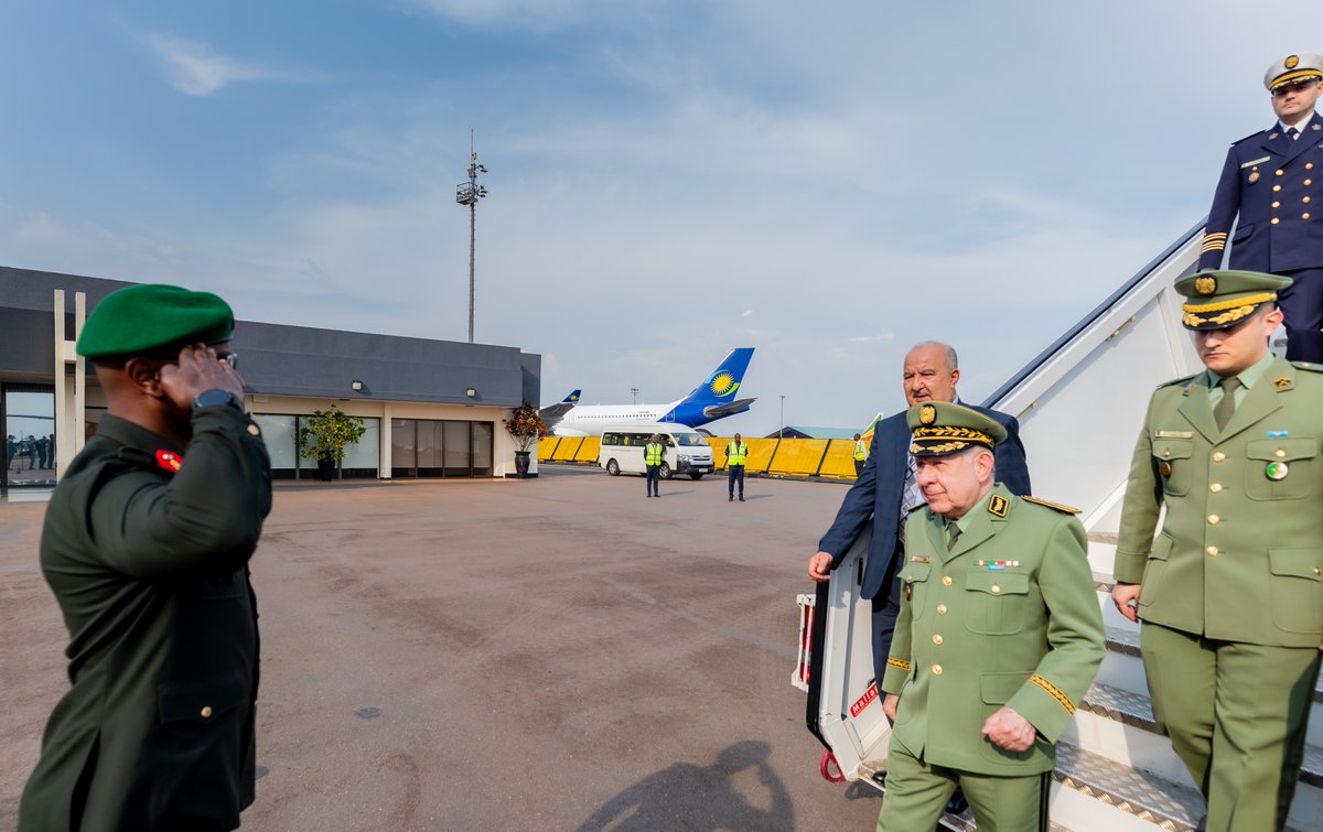 RwandaMoD's tweet photo. The Chief of Staff of the People's National Army of Algeria, Army General Saïd Chanegriha has arrived in Rwanda for an official visit https://t.co/tr9zKEadKW