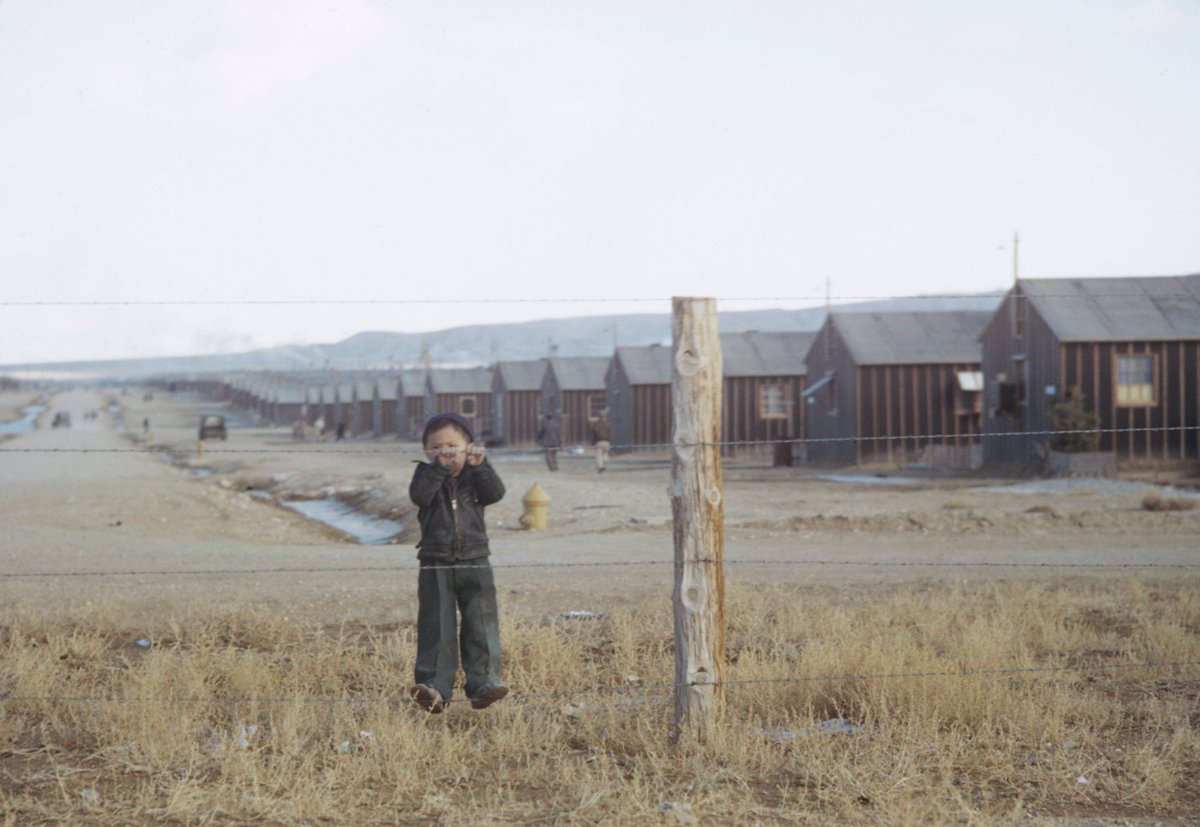 Interior's tweet photo. Eighty-two years ago today, President Roosevelt signed Executive Order 9066, which led to the unjust incarceration of 120,000 Japanese Americans. Families were forced to abandon their homes, communities and businesses to live for years in camps throughout the United States. https://t.co/VgnDUVoVwd