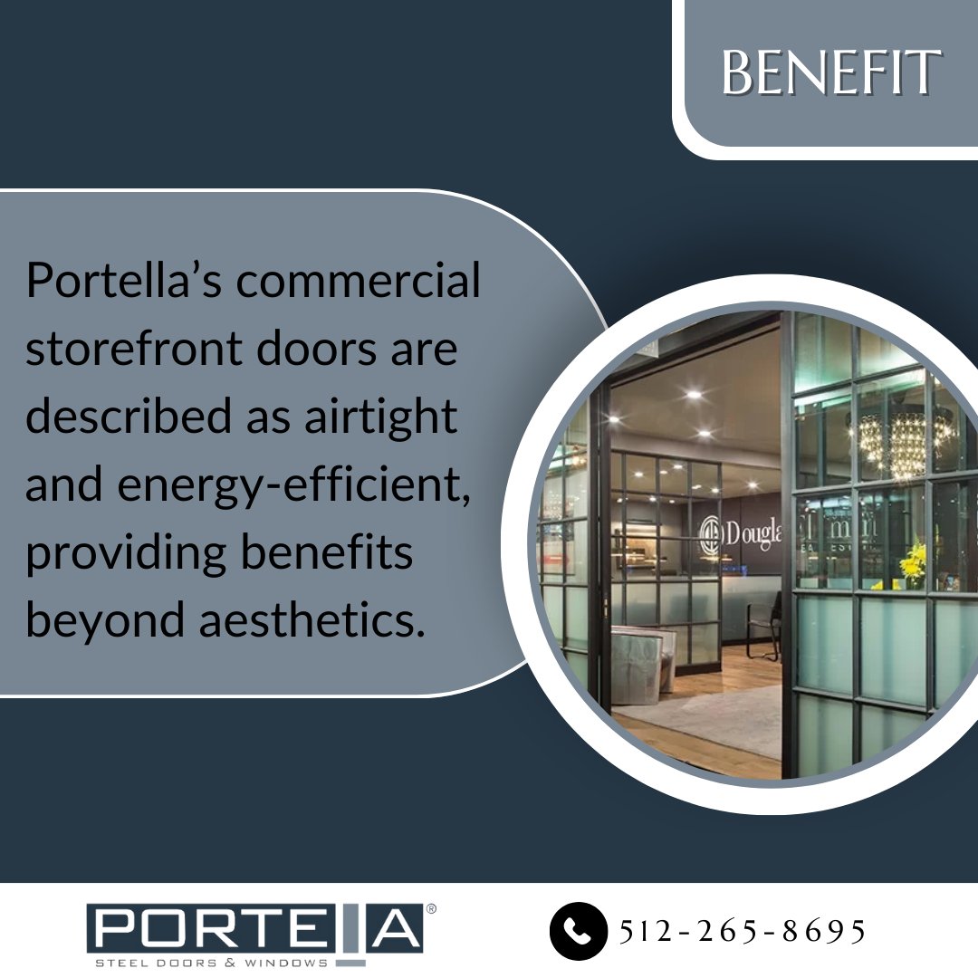 Portella’s commercial storefront doors are described as airtight and energy-efficient, providing benefits beyond aesthetics.
#Portella #CustomSteelDoors #ArchitecturalDesign #SteelWindows #HighQualityCraftsmanship #ElegantSpaces #InnovativeHardware #ExceptionalDesign