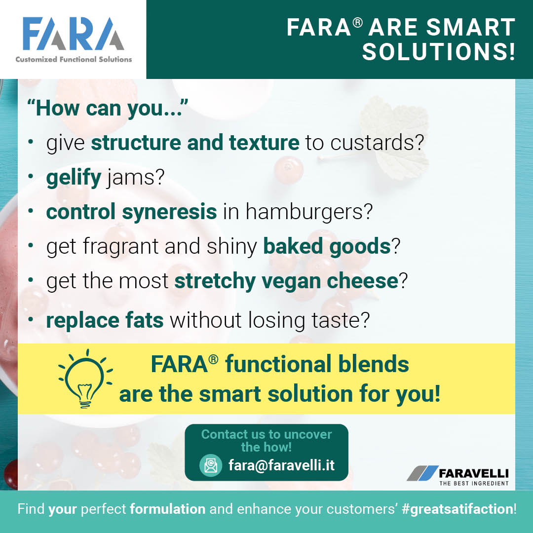 faravelligroup's tweet image. Unlock endless possibilities with #FARACustomizedFunctionalSolutions. Elevate texture, stability, and cost-effectiveness in your recipes.
📧fara@faravelli.it

#greatsatisfaction #behindgreatsatisfactionarealwaysgreatrawmaterials