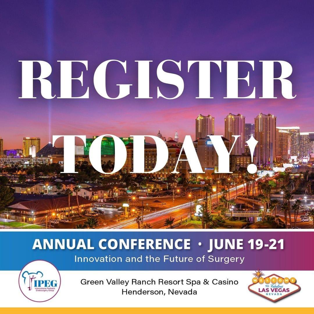 It’s time to
Register for event of the year. The IPEG Annual Conference is in June, USA. 

Register now: ipegsurgery.com