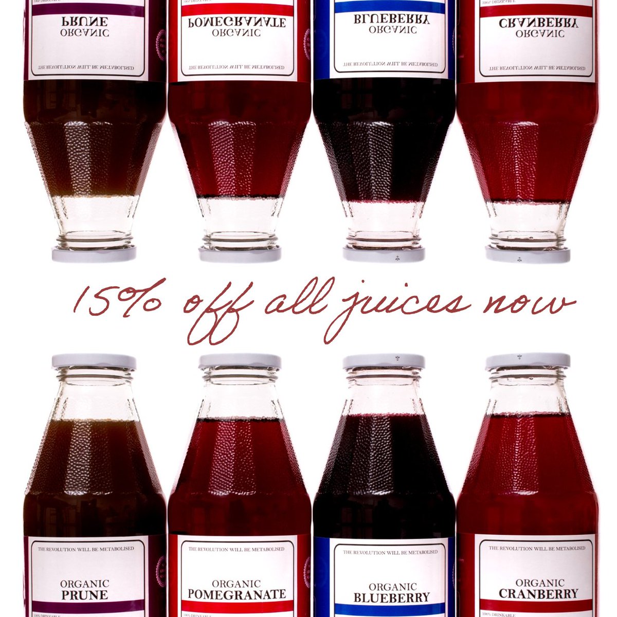 The revolution will be metabolised ! 🥳 Our full range of juices are now 15% off at our online shop! organicorealfoods.com/collections/vi…