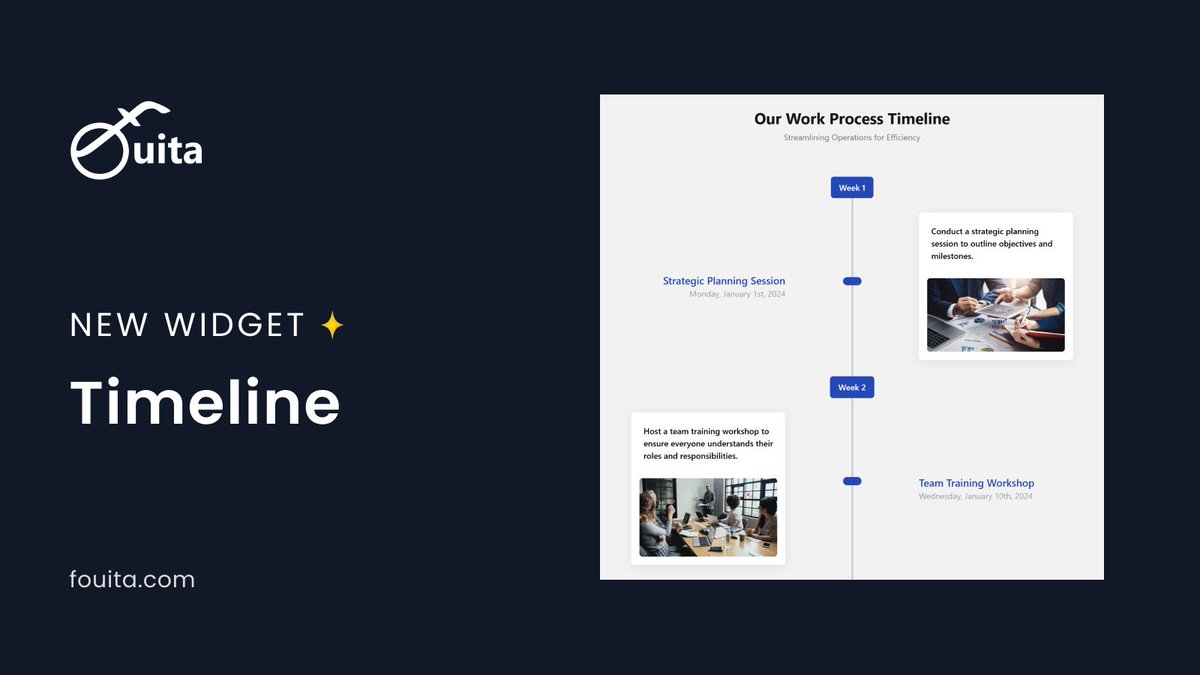 FouitaHq's tweet photo. Present your events, roadmap, and history in a timeline supporting vertical and horizontal display and many customization options.
Find Timeline Templates here: https://t.co/S7FxTxRgpI 
#timeline #widget #templates #fouita https://t.co/rd8yIXKM1h