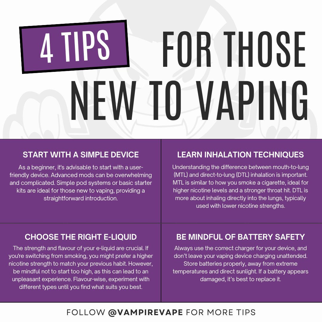 Embarking on your vaping journey? 🚀 Dive into our 6 essential tips for a smooth and enjoyable experience! Perfect for beginners or those contemplating the switch. Learn how to vape smart and safe with our easy-to-follow advice.
