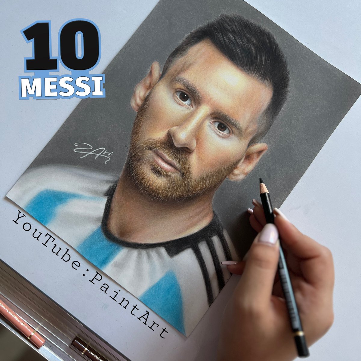 Drawing #LionelMessi ⚽️🏆

0 to 100 in 3 minutes 🎥✍🏼

On my YouTube chanel ➡️youtu.be/YSjwtB8YNjw?si…

#Messi #Messi𓃵 #Football #Players #FIFA #FIFAWorldCup #Ronaldo𓃵 
#art #drawingart #coloredpencil