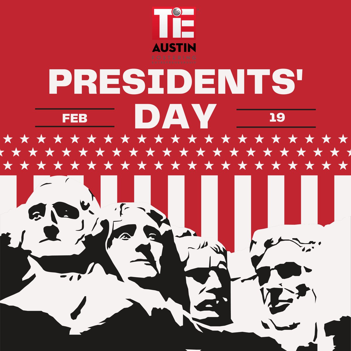 Today, we celebrate the visionary leadership that has driven our nation forward. As entrepreneurs, we're inspired by the spirit of innovation, determination, and resilience embodied by past and present leaders.

#tieaustin #Entrepreneurship #PresidentsDay 🇺🇸
