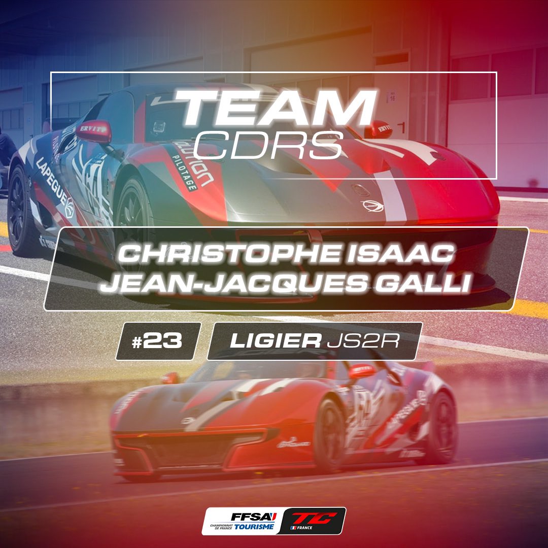 📣ANNONCE📣

Le premier duo de cette saison 2024 : Christophe Isaac et Jean-Jacques Galli se partageront le volant de la Ligier JS2R #23 du @teamcdrs 🤩

#FFSATourisme