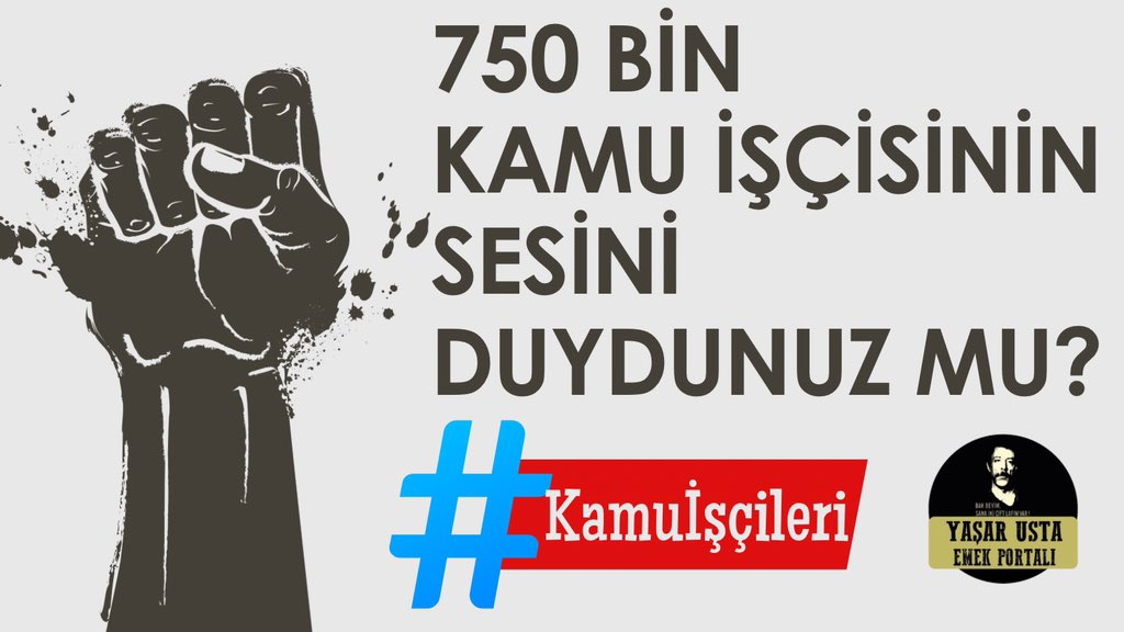 📣 Yoksulluk sınırı altında yaşamaya mecbur bırakılan kamu işçileri, yan yana gelerek taleplerini dile getiriyor.

750 bin kamu işçisi ek protokol ve seyyanen zam hakları için mücadele ediyor!

#Kamuİşçileri 
#İşçininDerdiGeçim
#isciyehakkiniverin