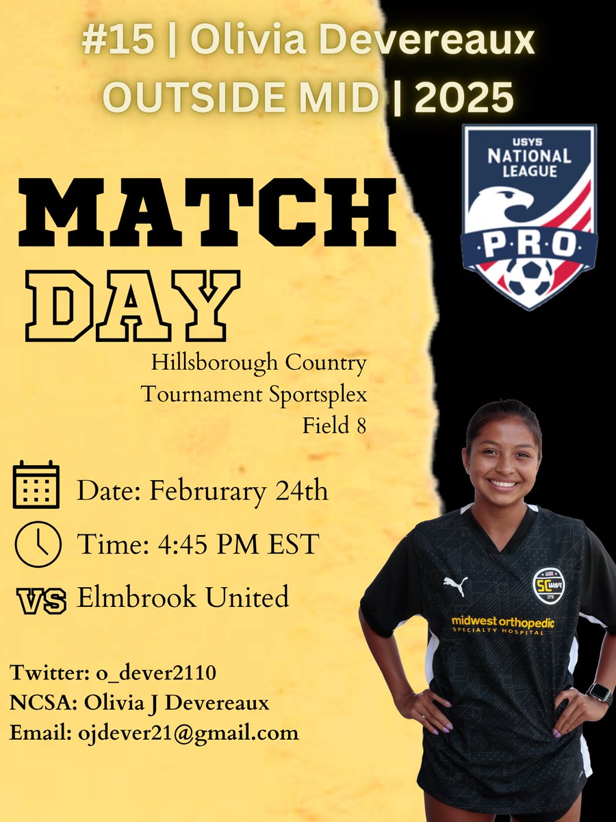 Exciting week ahead in Tampa! Come watch <a href="/SCWave07Girls/">SC Wave U19 Girls NAL</a> this Saturday in Tampa vs EBU. We hope to see you on the sidelines! <a href="/Oliviero21/">Giuliano Oliviero</a> <a href="/IndStSoccer/">Indiana State Soccer</a> <a href="/CMU_W_Soccer/">CMU Women's Soccer</a> @TampaWSoccer <a href="/RamblersWSOC/">Loyola Women's Soccer</a> <a href="/MinnStSoccer/">Minnesota State Soccer</a> <a href="/LipscombWSOC/">LipscombWSOC</a> <a href="/ysuWsoccer/">YSU Women's Soccer🐧</a> <a href="/CoachABowesNCSA/">Amanda Bowes</a>