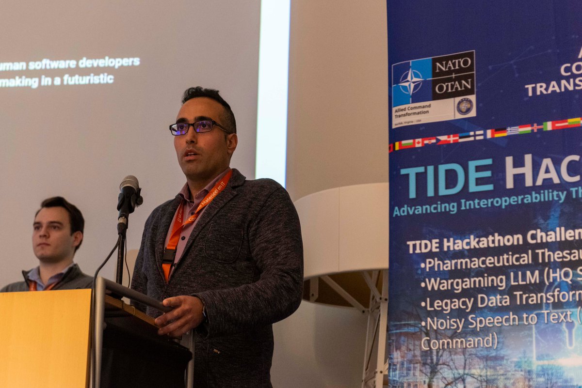 NATO_ACT's tweet photo. #TIDEHackathon starts today! 130 coders, engineers, architects and IT experts will build solutions that can help #NATO solve interoperability challenges on #Wargaming, Medical Thesaurus and Speech To Text.
#WeAreNATO https://t.co/yBNdIysxbJ