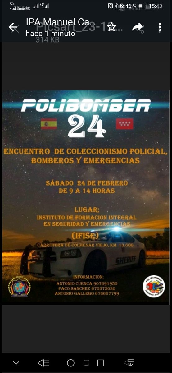 #Buenostardes
Polibomber. Edición 2024 ya está aquí.
Recuerda.... 
Será el próximo fin de semana.
Sábado día 24 de febrero de 09:00 horas a 14:00 horas en el IFISE.
El aparcamiento es gratuito. No faltes. 
Te esperamos

#Policia
#GuardiaCivil