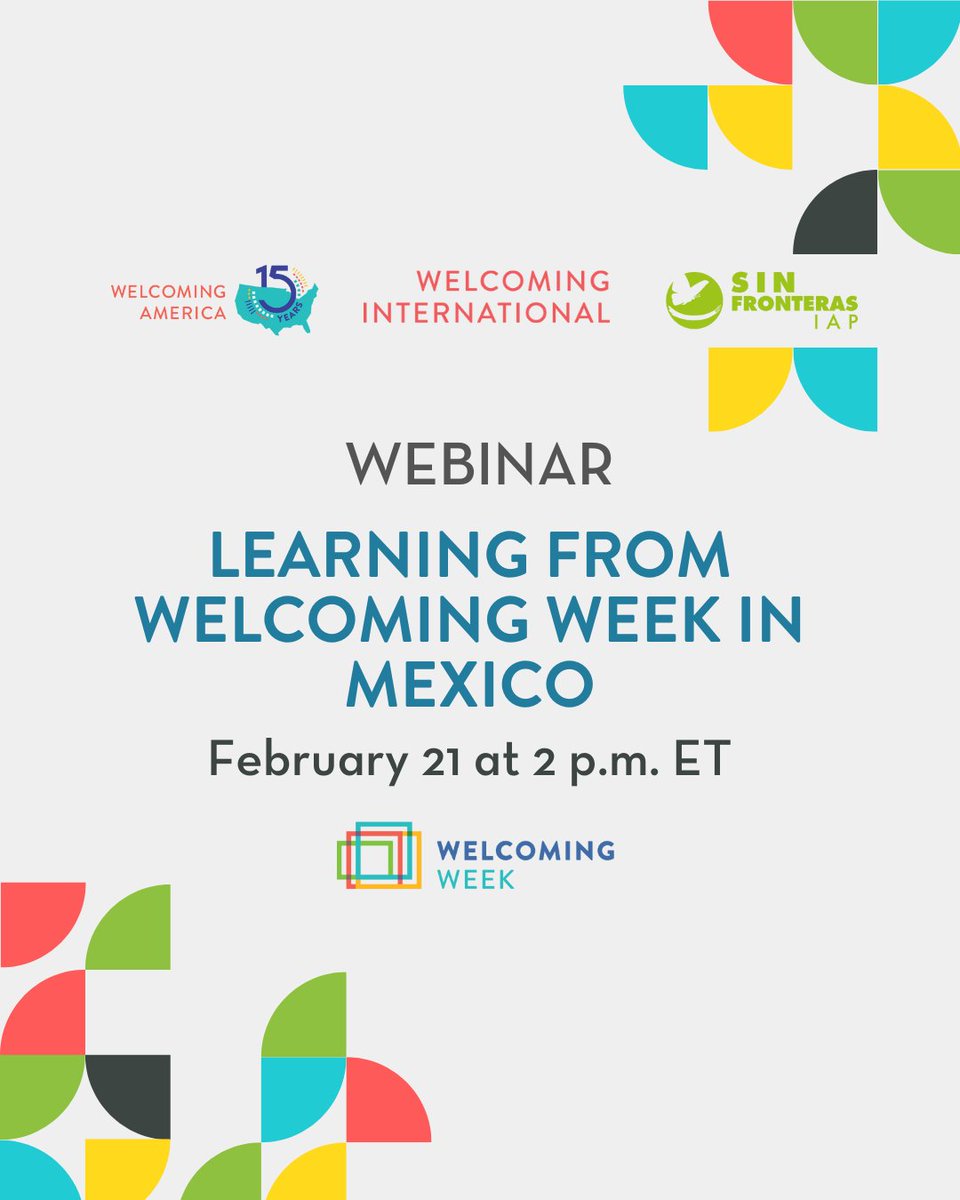 Explore innovative approaches to #WelcomingWeek2024! Join us for a webinar with <a href="/SinFronterasIAP/">Sin Fronteras IAP</a> &amp; uncover insights from the first national Welcoming Week in Mexico. 

English and Spanish interpretation will be available. Register now: welcomingamerica.zoom.us/webinar/regist…