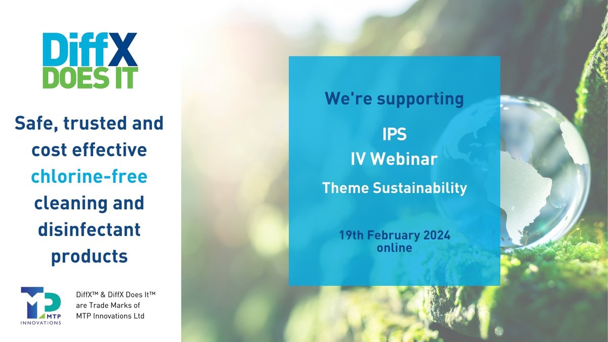 We’re supporting the @IPS_Infection IV Webinar today. With Mike Jepson presenting a short educational talk.

The theme is Sustainability with speakers @tweetiepike, @ValWeston6 & Imogen Stringer.

#IPC #InfectionPrevention #IPSEvents #infectioncontrol #diffxdoesit #IPSIVWebinar