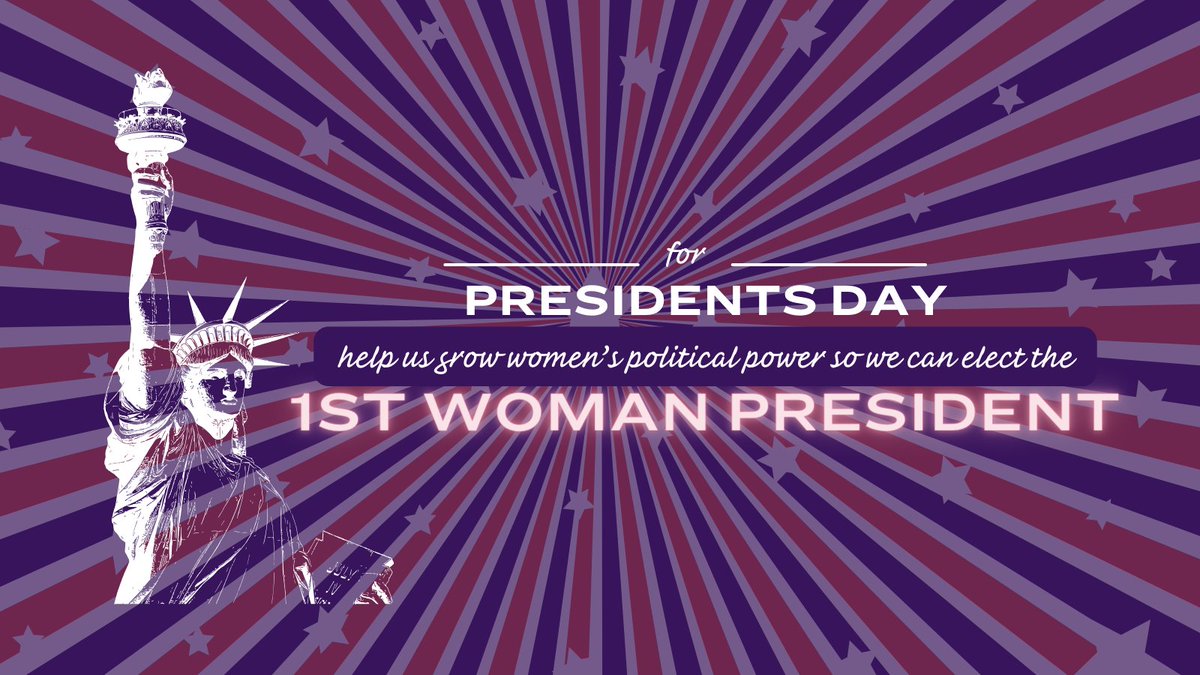 ElectingWomen's tweet photo. We're working every day to inspire intentional, informed giving, increase women’s political leadership, and close the political gender giving gap—all things that help lay the groundwork for electing the first woman president. Join us! https://t.co/pmg9w1MUaj #PresidentsDay https://t.co/UFPHxUX8CI