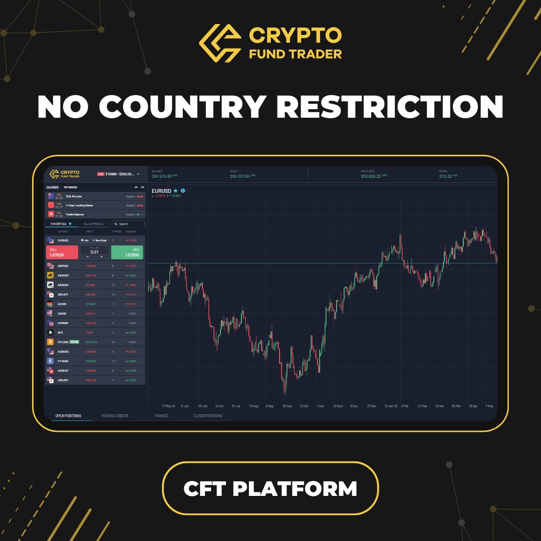 There are no country restrictions in CFT Platform. We will make new updates  soon. ✓
