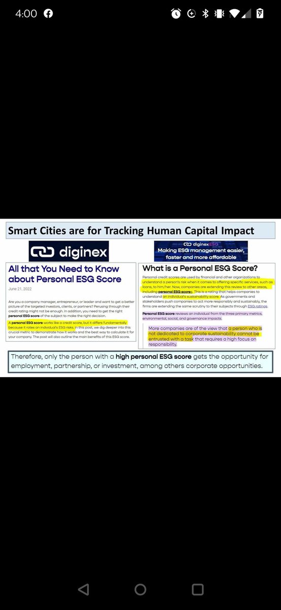ChelcieHope's tweet photo. When the WEF finally admits they are coming out with a personal ESG/social credit score.  Thanks Julianne Romanello for the find. https://t.co/67mM1E9bod