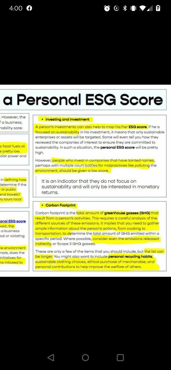 ChelcieHope's tweet photo. When the WEF finally admits they are coming out with a personal ESG/social credit score.  Thanks Julianne Romanello for the find. https://t.co/67mM1E9bod