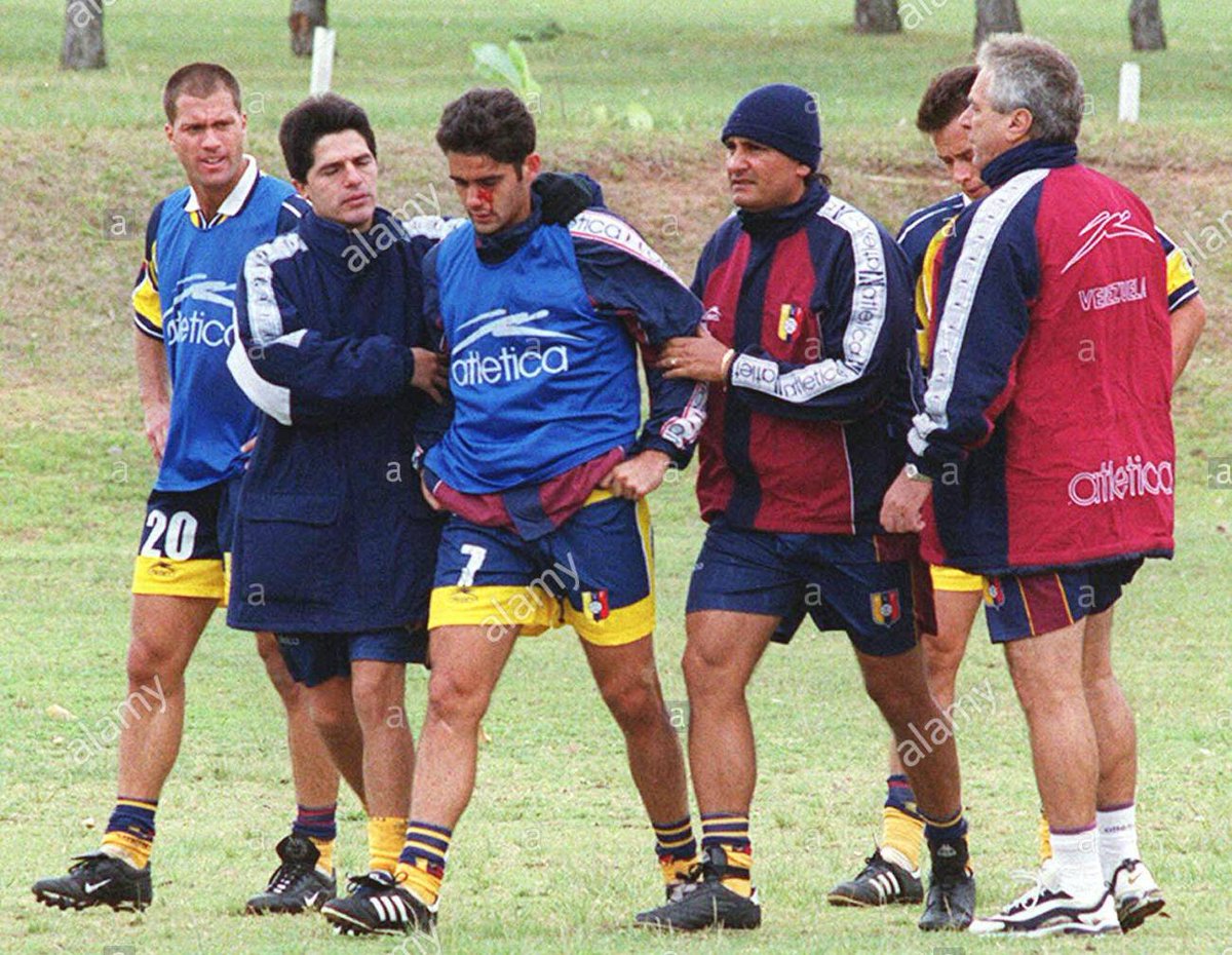 Cumpleaños feliz para Miguel Mea Vitali. Foto de hace 25 años en un entrenamiento vinotinto con Savarese, el Dr. Gerardo Cañas, el fisioterapeuta Gerardo Manga Gutiérrez, Chuy Vera y Pastoriza.