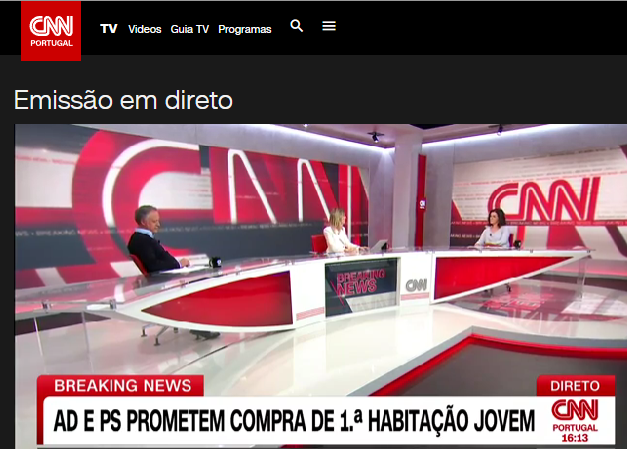 ALEP_pt's tweet photo. Eduardo Miranda, presidente da  ALEP está em direto no "Agora CNN" onde irá analisar o impacto do "Mais Habitação" no Alojamento Local e Habitação.
📷Assista em direto em https://t.co/BCJez7EQAt https://t.co/mpYAUBljrR