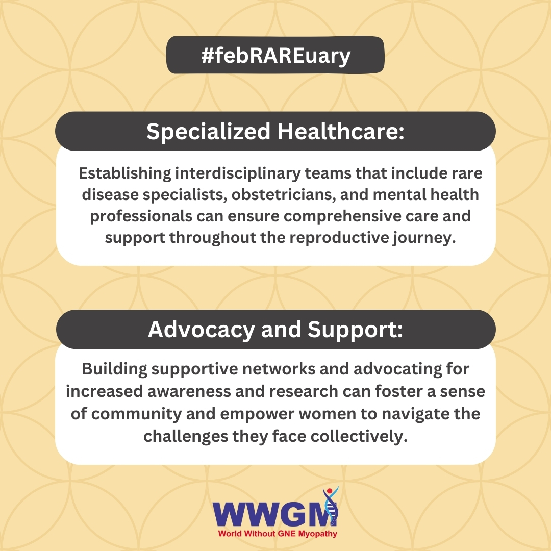 🧬 #FebRAREuary ♀️ #ReproductiveHealth is a fundamental aspect of a woman's well-being.. For #RareWomen, the journey towards reproductive health is often laden with unique challenges.. Read more at gne-myopathy.org/feb-rare-uary-… #GNEMyopathy #SexualHealth