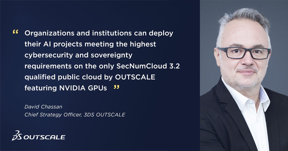 OUTSCALE (@outscale) on Twitter photo 🧠 Explore the power of #NVIDIA GPUs for your sovereign #MachineLearning and #AI projects along with the highest levels of security and compliance provided by our #SecNumCloud 3.2-qualified #Cloud
🤝 Meet us <a href="/FIC_eu/">Forum InCyber (FIC) - EUROPE</a>, Booth A4-4
Or contact us: go.3ds.com/gB8
#GPU <a href="/nvidia/">NVIDIA</a> 🧠 Explore the power of #NVIDIA GPUs for your sovereign #MachineLearning and #AI projects along with the highest levels of security and compliance provided by our #SecNumCloud 3.2-qualified #Cloud
🤝 Meet us <a href="/FIC_eu/">Forum InCyber (FIC) - EUROPE</a>, Booth A4-4
Or contact us: go.3ds.com/gB8
#GPU <a href="/nvidia/">NVIDIA</a>