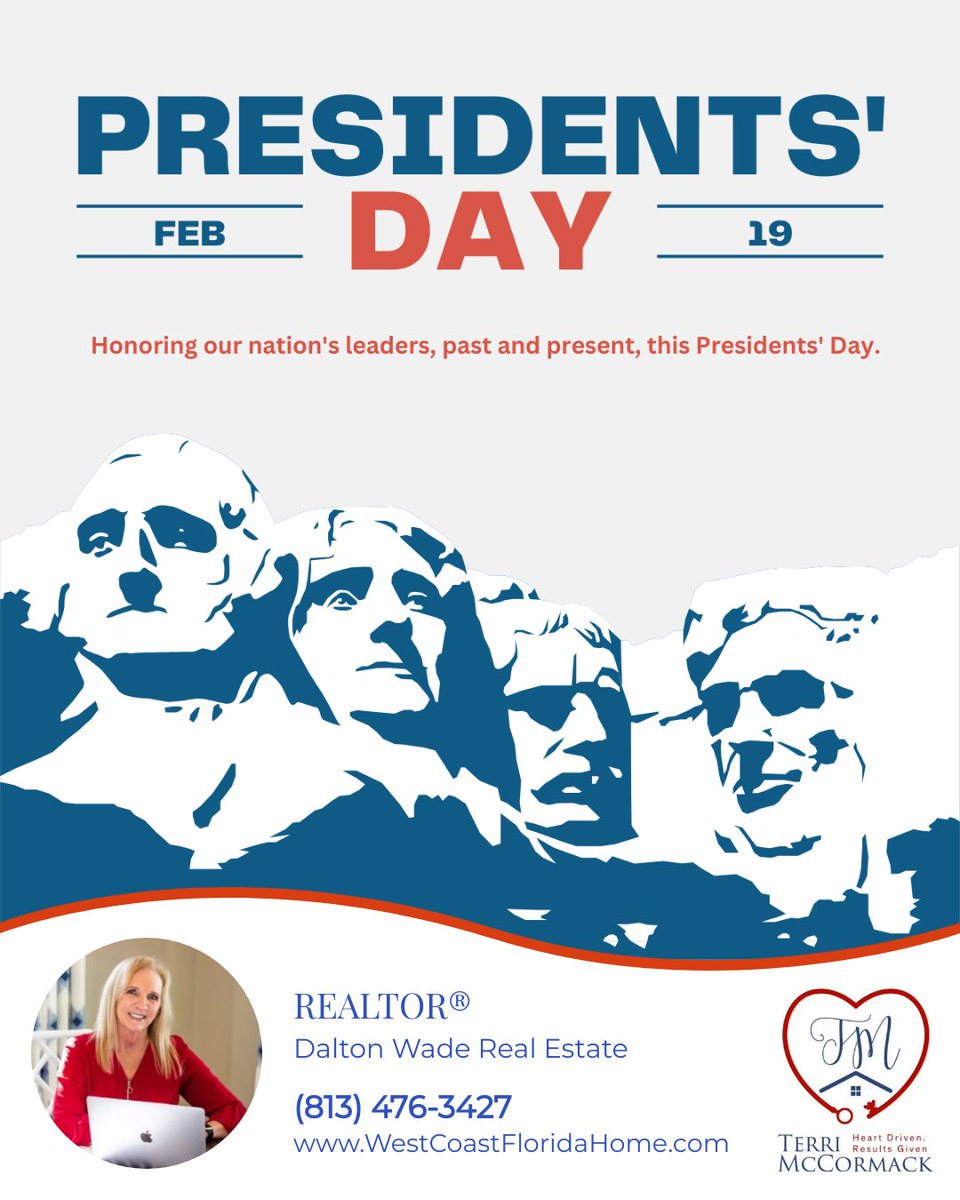 TerriSellsFL's tweet photo. This Presidents' Day, let's take a moment to reflect on the leadership and vision that have shaped our nation. From past to present, each president has contributed to our country's journey, weaving a unique tapestry of history and progress. 

#taxday2023 https://t.co/aoxpPacFjP
