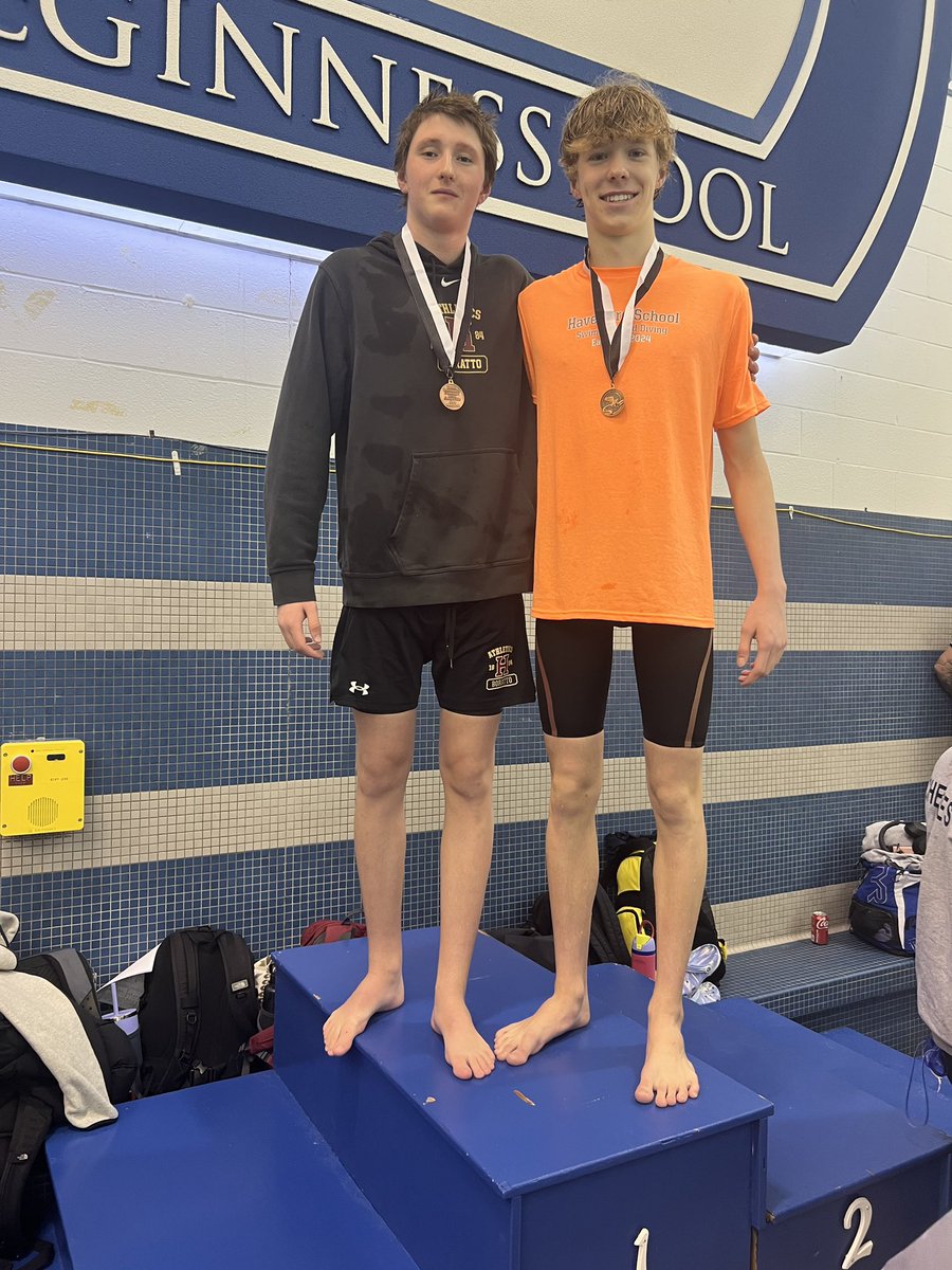 <a href="/FordsSwimming/">Fords Swimming</a> distance studs, Jack Grimley and Evan Boratto grind out a 5th and 8th finish in the 500 freestyle. Pushing each-other all year in practice demonstrates what is possible with a positive and supportive teammate. <a href="/GoFords/">Haverford Athletics</a>