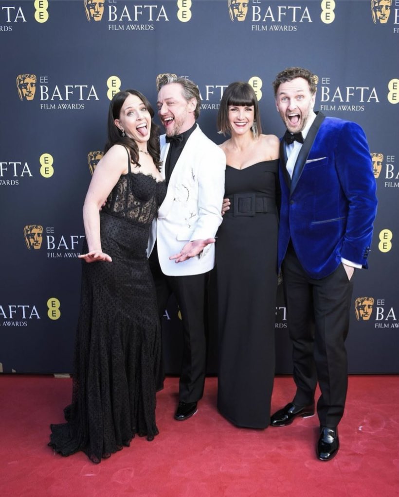James McAvoy with Lisa Liberati, Kahleen Crawford, and Steven Cree at the #EEBAFTAs yesterday!