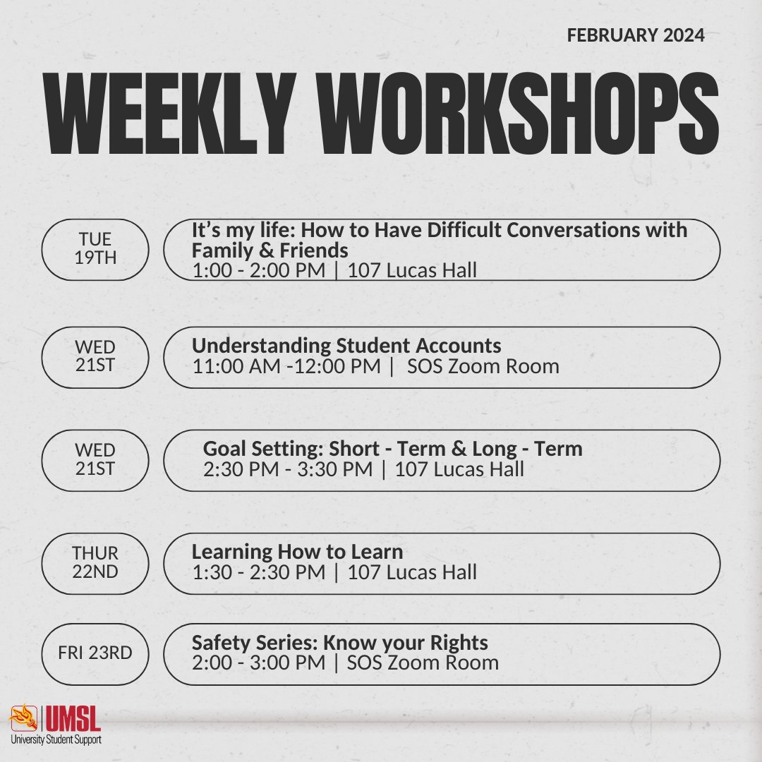 Our Weekly Workshops this week!🔱