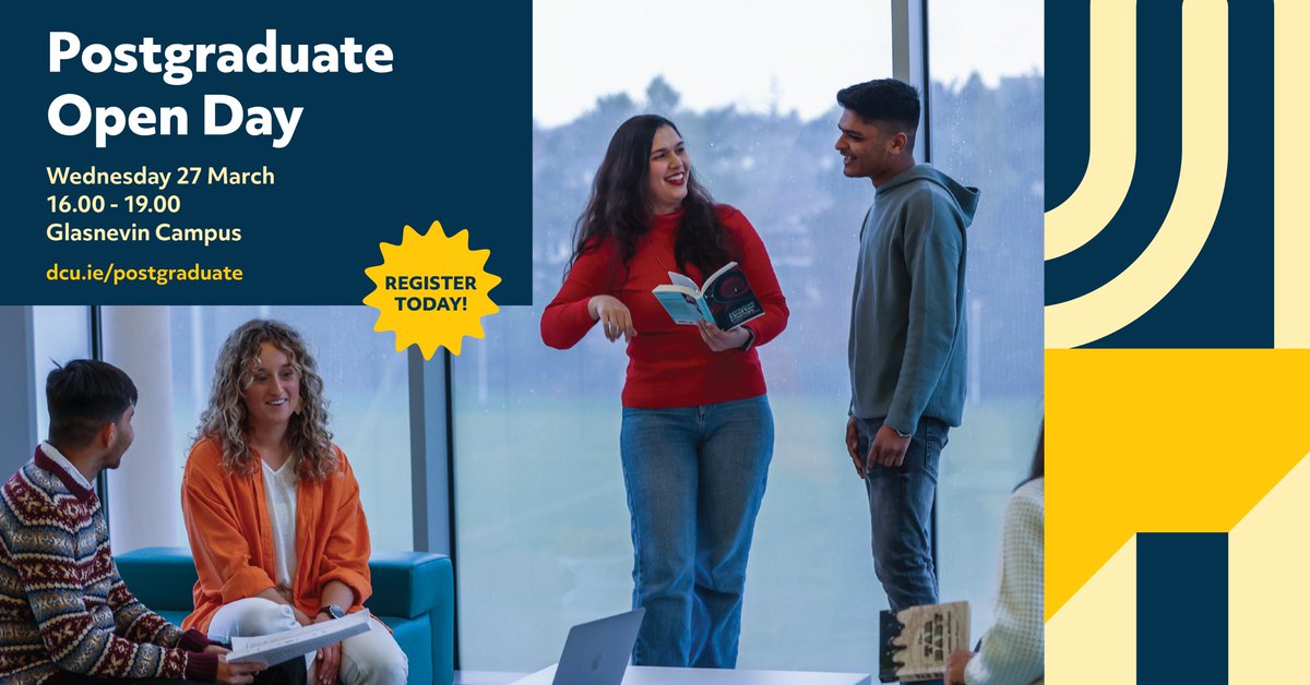 DCU is delighted to invite you to our first ever Postgraduate Open Day, on Wednesday March 27th from 16:00-19:00 🤩If you're interested in exploring Postgraduate opportunities at DCU don't miss out, register here: launch.dcu.ie/PGOpenDay #WeAreDCU #Postgraduate