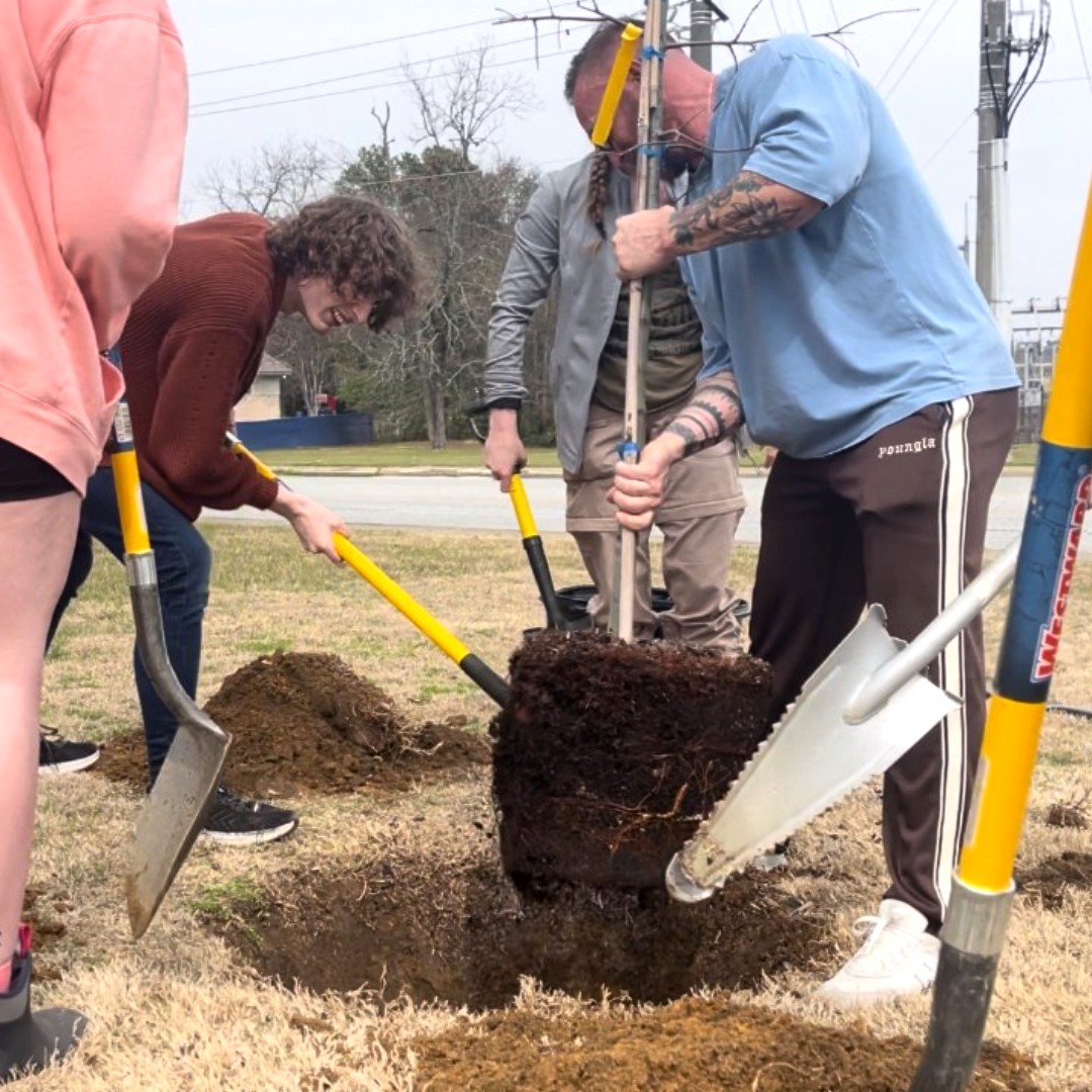 ColumbusState's tweet image. Sustainability at its finest👌🌳
Our students and professors planted 4 trees on campus thanks to partnerships with our CSU Sustainability Committee, Earth and Space Sciences at Columbus State University, GA, and Trees Columbus!
#treecampus #sustainability #ArborDay