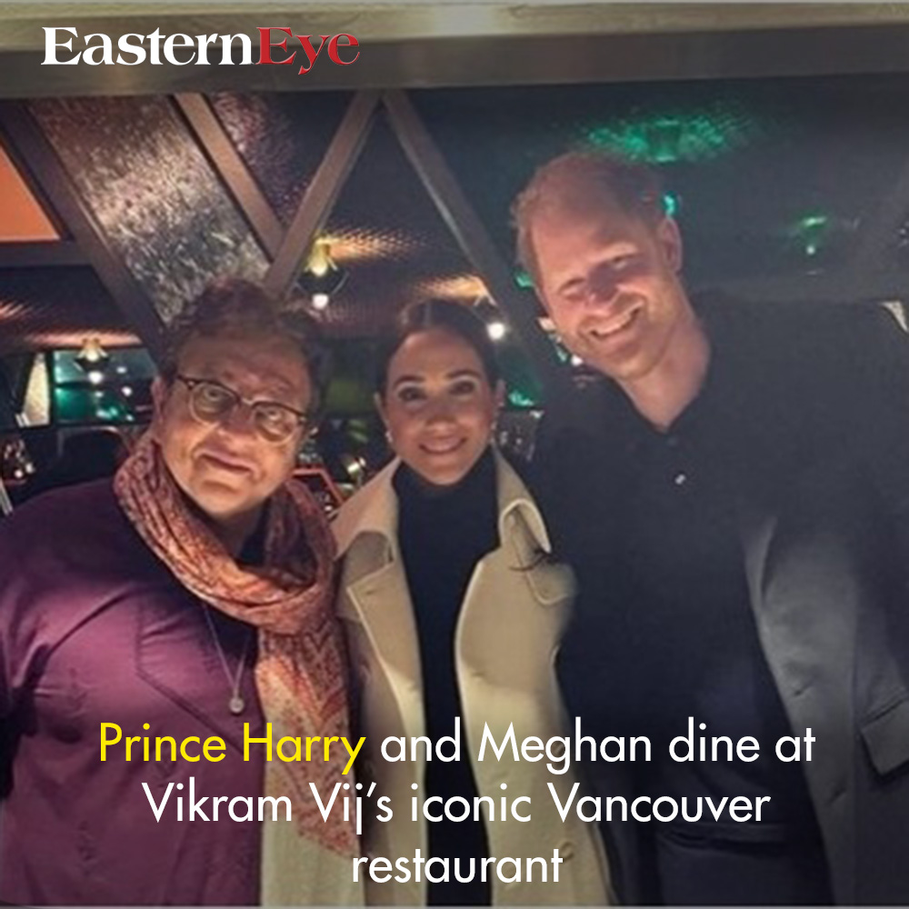 Prince Harry and Meghan dine at Vikram Vij’s iconic Vancouver restaurant Read more- easterneye.biz/prince-harry-m… #PrinceHarry #MeghanMarkle #VikramVij #VancouverDining #RoyalVisit