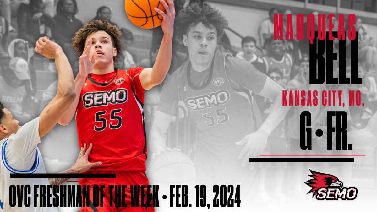 Southeast Missouri guard Marqueas Bell picked up his first Ohio Valley Conference Freshman of the Week honor Monday. Story: tinyurl.com/34sr4k2r