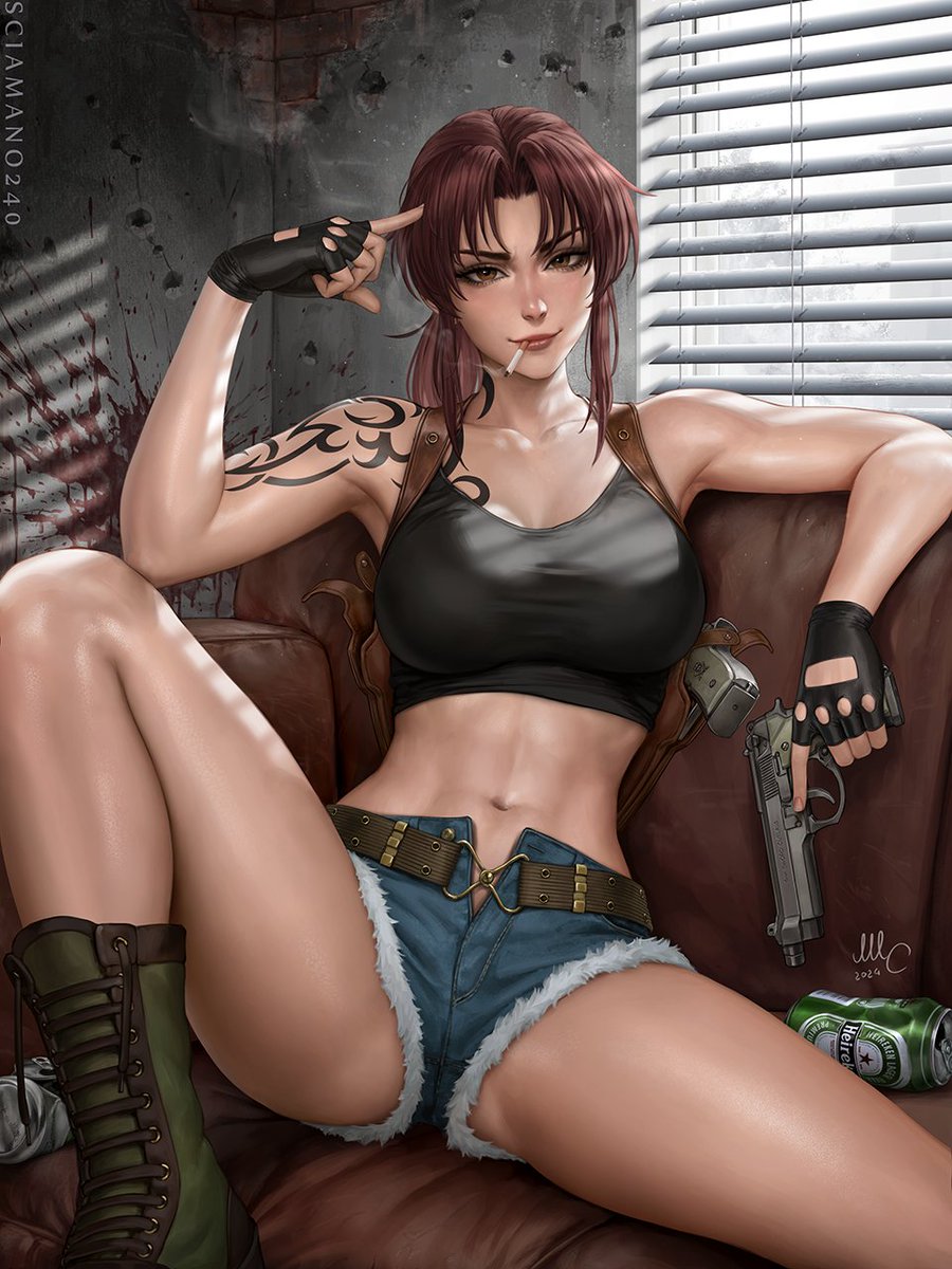 Revy from Black Lagoon, one of the main artworks of my next pack.