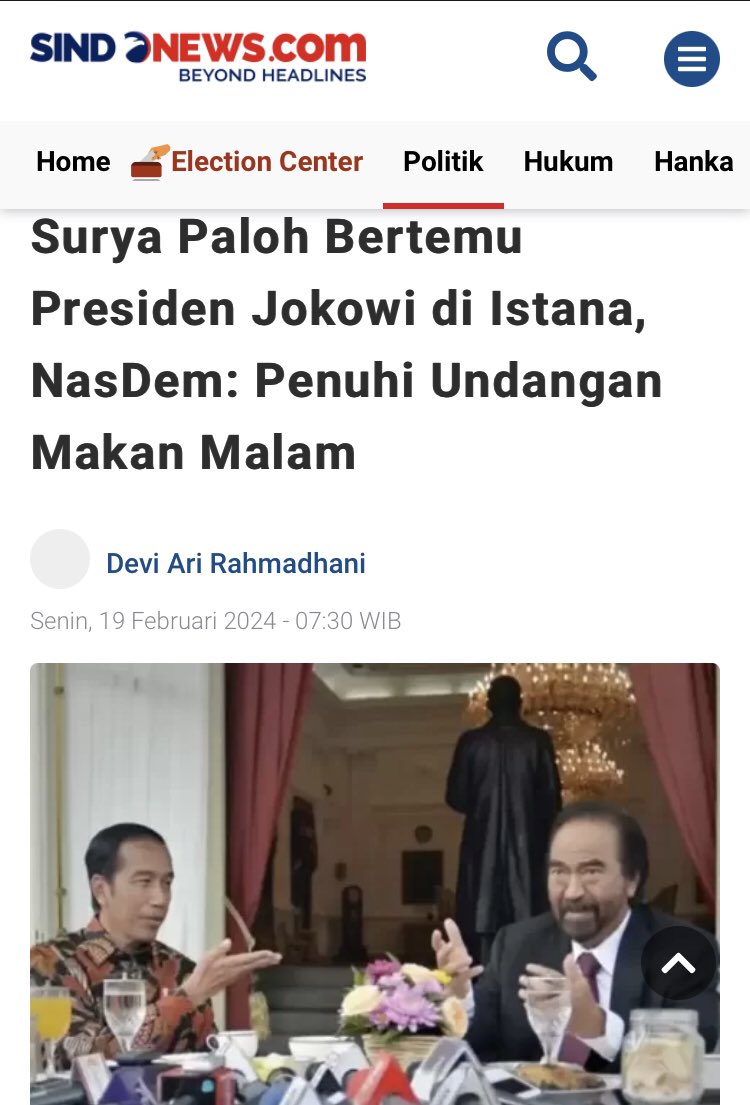 dewo_padi08's tweet photo. Kemarin ada yg ingin bertemu abah @aniesbaswedan ,skrg ada yg menemui pak paloh.bagaimana jk besok ada yg ingin bertemu @cakimiNOW ?Tolong di SLEPET ae yo cak !!

Manuver Panik https://t.co/3z2ompKz9v