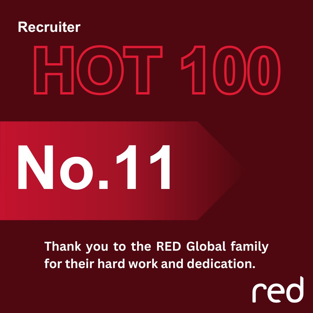 News just in! 

We've been ranked 11th best recruitment agency by the Recruiter HOT 100 list 2023! A big shout out to our incredible team, our clients, and our candidates. Thank you for being the driving force behind our success.  

#recruiting #REDGlobal #WorkForRED