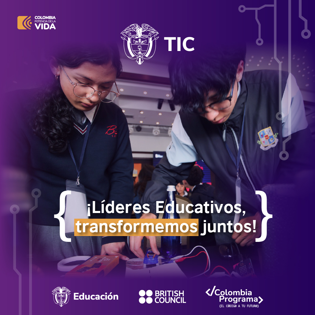 cobritish's tweet photo. ¡Directivos docentes, los esperamos! Únete al @Ministerio_TIC y al @BritishCouncil en la convocatoria del programa #Colombiaprograma. Conviértete en un Nodo de Pensamiento Computacional y lidera hacia un futuro digital. ¡Inscríbete antes del 26 de febrero! https://t.co/FMG59rv79z https://t.co/ztAxtXwCc6