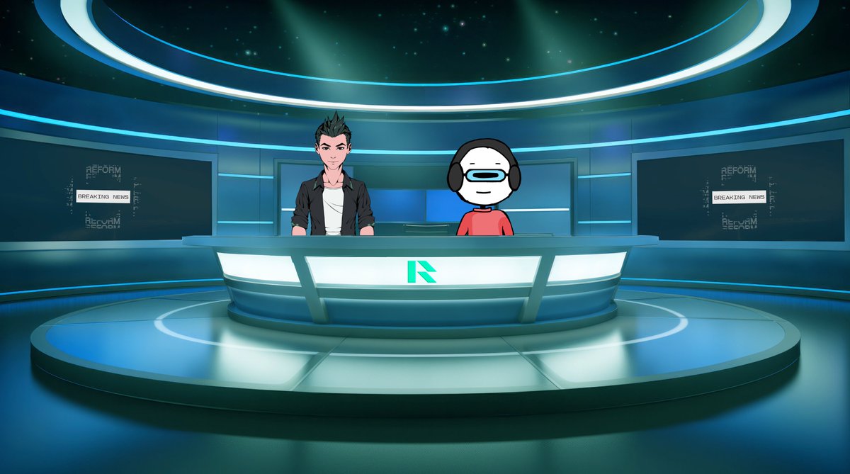 ReformDAO's tweet photo. We are READY. 

Our hosts @PauluzRFRM @ScorpioRFRM are looking sharp at the Reform News Studio. 

Looking forward to seeing all of you on our Broadcast this Wednesday!