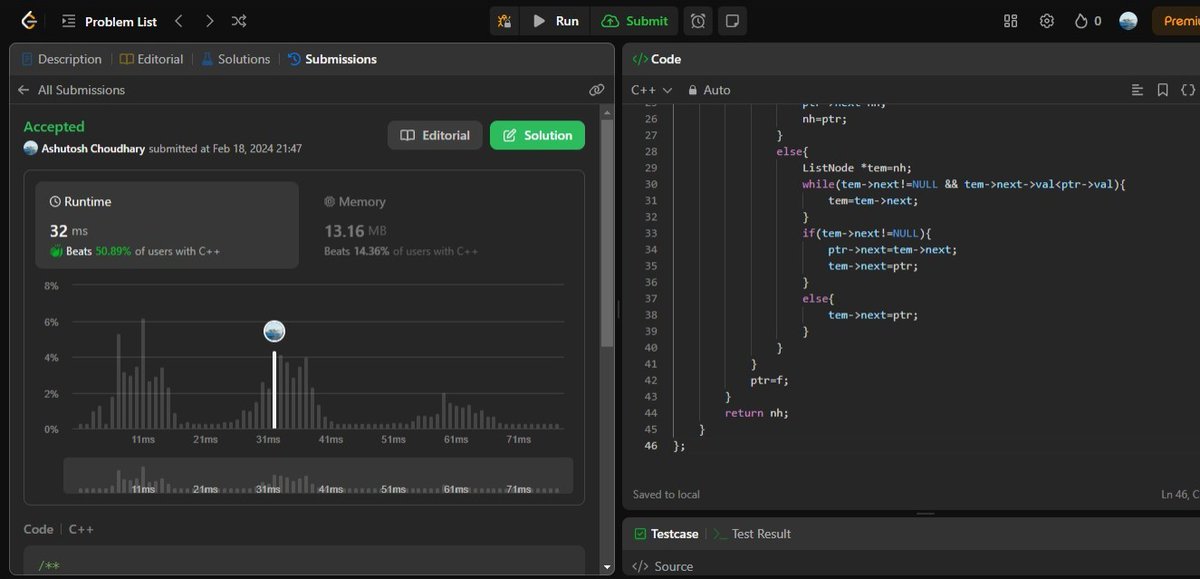 AshuJatt6's tweet image. #75daysofcodechallenge   
-Day 60/75
LeetCode Problem Name:
1. Palindrome Partitioning.
2. Word Break ll.
3. Binary tree Post order Traversal.
4. Insertion sort list.
#युवाओं_के_साथ_मोहन_सरकार