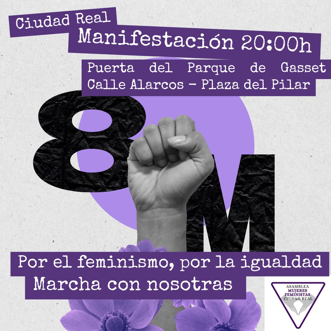 Este #8M volveremos a salir a las calles a reivindicar nuestros derechos como mujeres. 

Por la igualdad real y efectiva entre mujeres y hombres. Por el feminismo y por todas. 

Marcha con nosotras 💜💪🏻