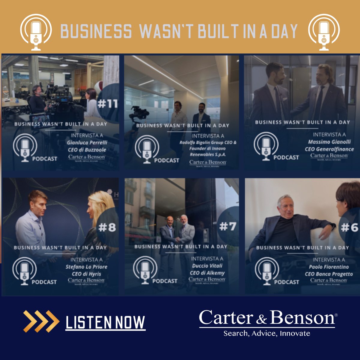 CarterBensonHH's tweet photo. Hai ascoltato il nostro podcast "Business Wasn't Built in a Day". 

Ascoltalo qui: 

https://t.co/s147Krm99m https://t.co/WjpYbKg0An