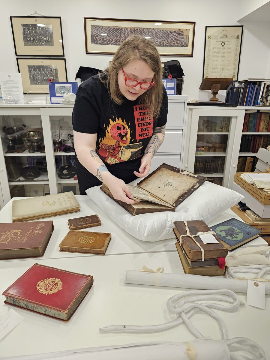 We were delighted to welcome Claire Hutchison from The National Library of Scotland Conservation unit to advise on our archive collection and discuss future learning & outreach activities #Conservation #Archives @NLSColl_Care