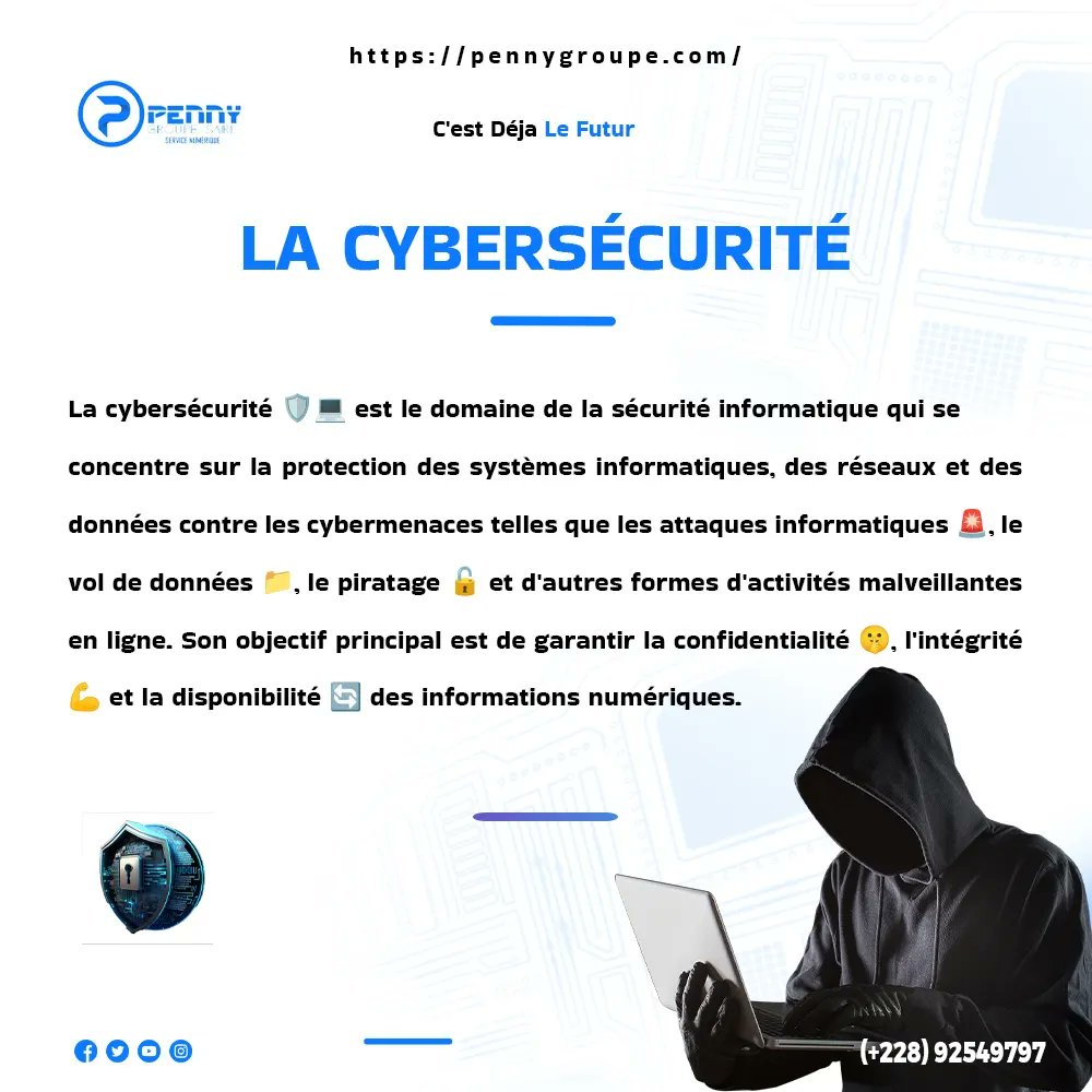 pennygroupe's tweet image. 🛡️✨ Explorez le monde de la cybersécurité avec nous ! La cybersécurité, c&apos;est bien plus qu&apos;une simple protection en ligne. C&apos;est l&apos;art de défendre nos données, nos informations personnelles et notre tranquillité d&apos;esprit dans le monde numérique. #CyberSecurité