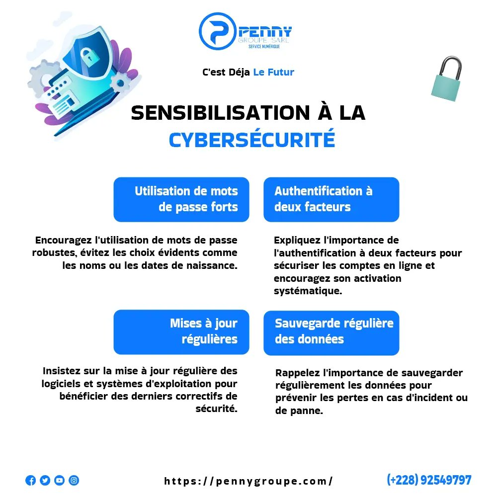 pennygroupe's tweet image. Plongez dans le monde de la cybersécurité avec nos conseils essentiels ! 💻🔒 Découvrez comment protéger vos informations personnelles et rester en sécurité en ligne. Parce que la sécurité de vos données est notre priorité numéro un ! #CyberSecurité #ProtectionEnLigne 🛡️