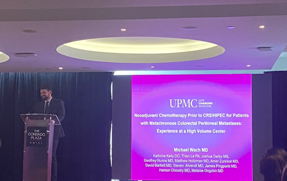 PittSurgOnc (@pittsurgonc) on Twitter photo Congrats to <a href="/MikeWach_MD/">Mike Wach MD</a> on an excellent talk at #ACT2024 regarding CRS/HIPEC in patients with colorectal peritoneal metastases and using 🔪 or 🧪 first? Congrats to <a href="/MikeWach_MD/">Mike Wach MD</a> on an excellent talk at #ACT2024 regarding CRS/HIPEC in patients with colorectal peritoneal metastases and using 🔪 or 🧪 first?